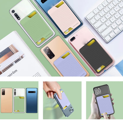 AhaStyle PT169 Mobile Phone Silicone Back Card Case Bus Card Bank Card Convenient Organizer(Pink) - Adhesive Card Holders by AhaStyle | Online Shopping UK | buy2fix