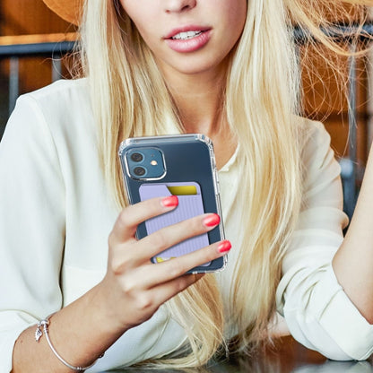 AhaStyle PT169 Mobile Phone Silicone Back Card Case Bus Card Bank Card Convenient Organizer(Pink) - Adhesive Card Holders by AhaStyle | Online Shopping UK | buy2fix