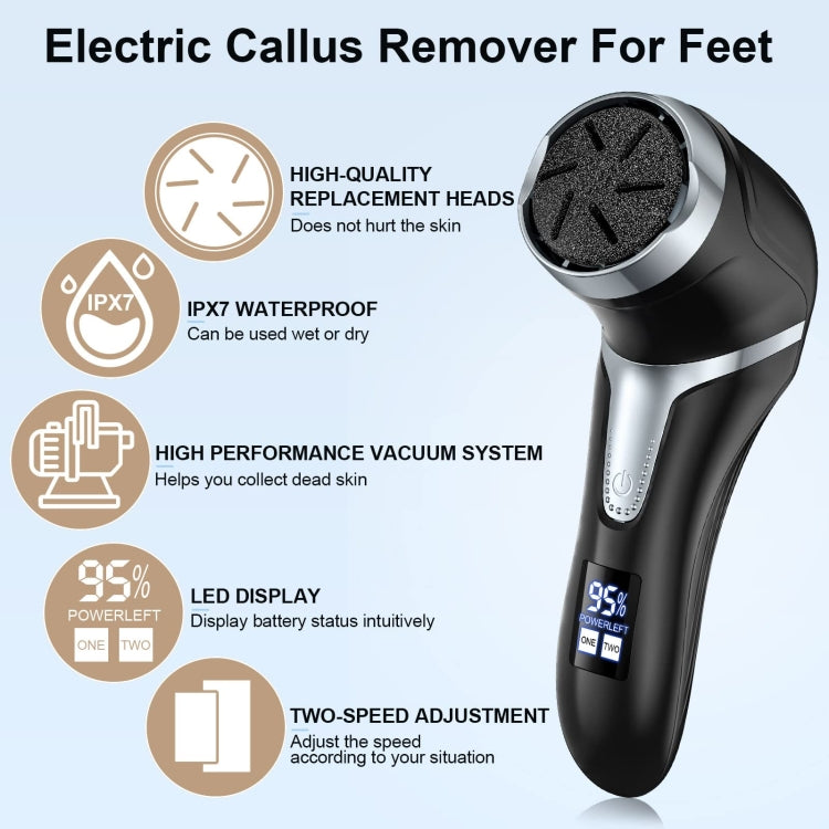 JD-510 Rechargeable Electric Foot Callus Remover with Vacuum Cleaner White - Grinding Tools & Accessories by buy2fix | Online Shopping UK | buy2fix