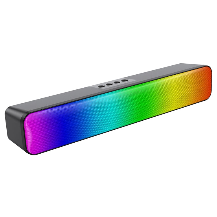 E-3562 Desktop Long Strip Multifunctional RGB Colorful Light Bluetooth Wireless Speaker(Black) - Desktop Speaker by buy2fix | Online Shopping UK | buy2fix
