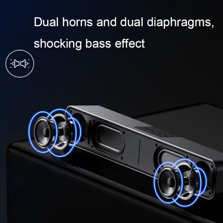 E-3562 Desktop Long Strip Multifunctional RGB Colorful Light Bluetooth Wireless Speaker(Black) - Desktop Speaker by buy2fix | Online Shopping UK | buy2fix