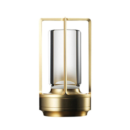 Vintage All Aluminum Cross Table Lamp Hotel Portable Outdoor Camping Touch Night Light, Battery Capacity: 2000mAh (Bronze)