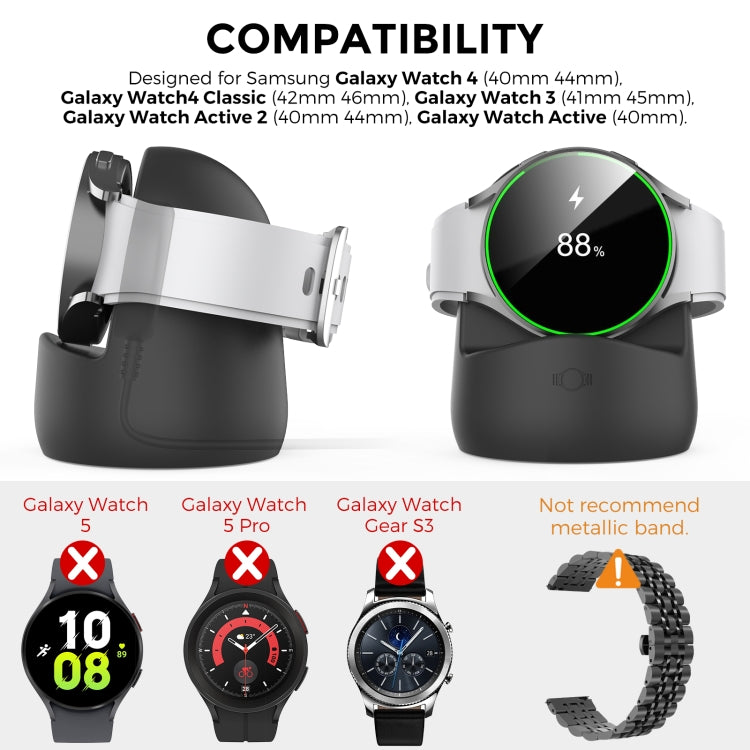 AhaStyle PT181 Watch Silicone Charging Stand For Galaxy Watch 3 / 4 / Active / Active 2(White) - Charger by AhaStyle | Online Shopping UK | buy2fix
