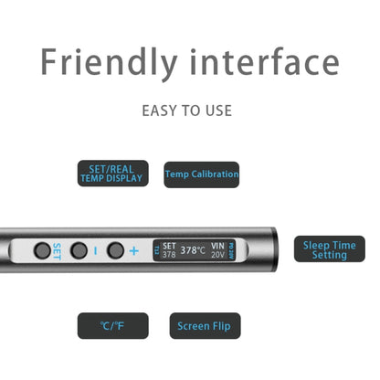 T12-I PTS100 Intelligent Portable Digital Display Small Constant Temperature Repair Soldering Iron PD65W Powered Mini Soldering Station - Electric Soldering Iron by buy2fix | Online Shopping UK | buy2fix
