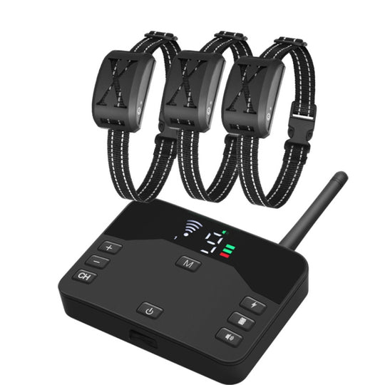 2-In-1 Electric Dog Fence & Remote Training Collar Adjustable Vibration & Shock For 3 Dogs(Black)