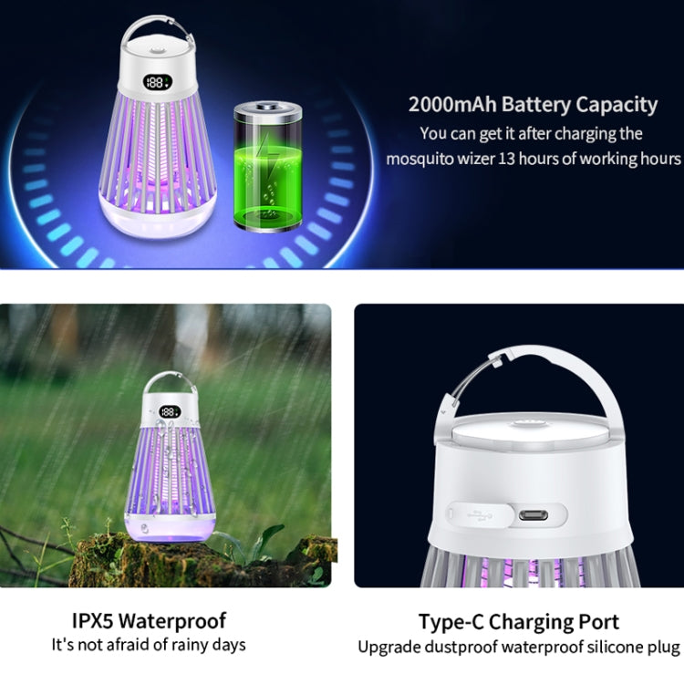 J03 Multi-Functional Digital Display Electric Mosquito Light Portable Home And Outdoor Camping Mosquito Killer(White) - Repellents by buy2fix | Online Shopping UK | buy2fix