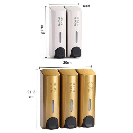 Round Wall Mounted Manual Press Soap Dispenser Shampoo Bottle Hand Wash Body Wash Dispenser, Specification: Double Head White by buy2fix