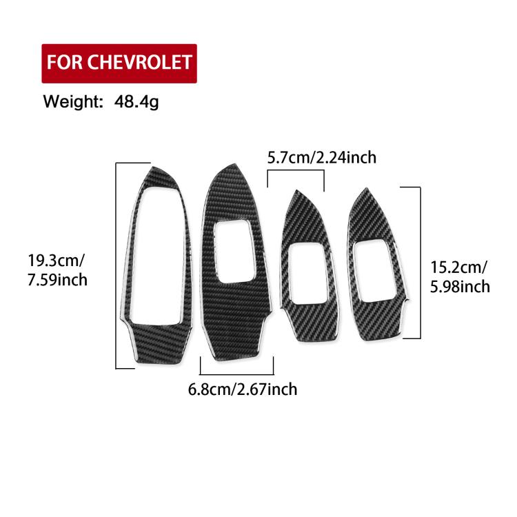 For Chevrolet Malibu 2016-2024 4pcs /Set Left-hand Drive Lift Button Sticker(Black) - Car Interior Mouldings by buy2fix | Online Shopping UK | buy2fix