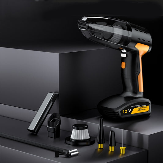 SUITU ST-6637 Wired 5 In 1 60W Double Motor Car Vacuum Cleaner With Blowing Air Pump Pressure Measuring Lighting Function by SUITU