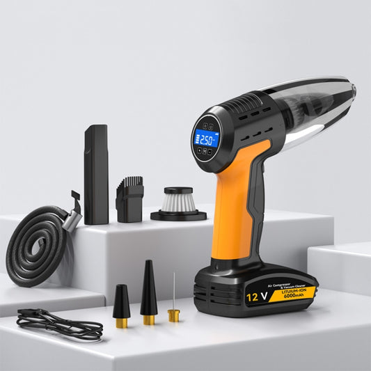 SUITU ST-6637 Wireless Model 5 In 1 60W Double Motor Car Vacuum Cleaner With Blowing Air Pump Pressure Measuring Lighting Function by SUITU