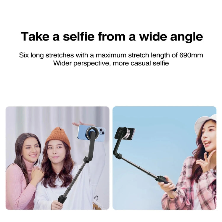 Magnetic Selfie Stick Tripod Handheld Stabilizer Rod With Remote Controller(Black) by buy2fix