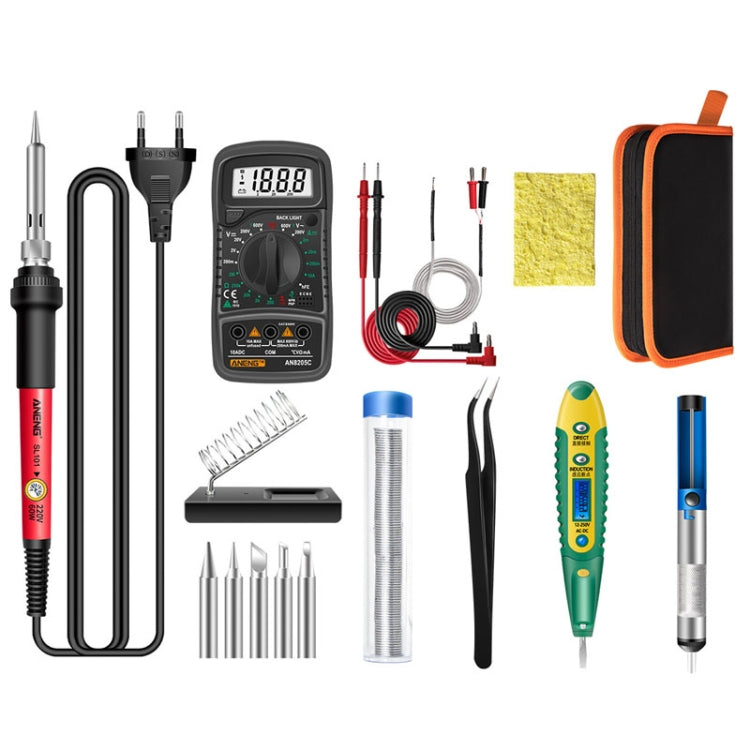 ANENG SL101 16pcs/set Rotary Thermostat Household Constant Temperature Soldering Iron Set 60W Internal Heat Welding Tool Kit(EU Plug) - Electric Soldering Iron by ANENG | Online Shopping UK | buy2fix