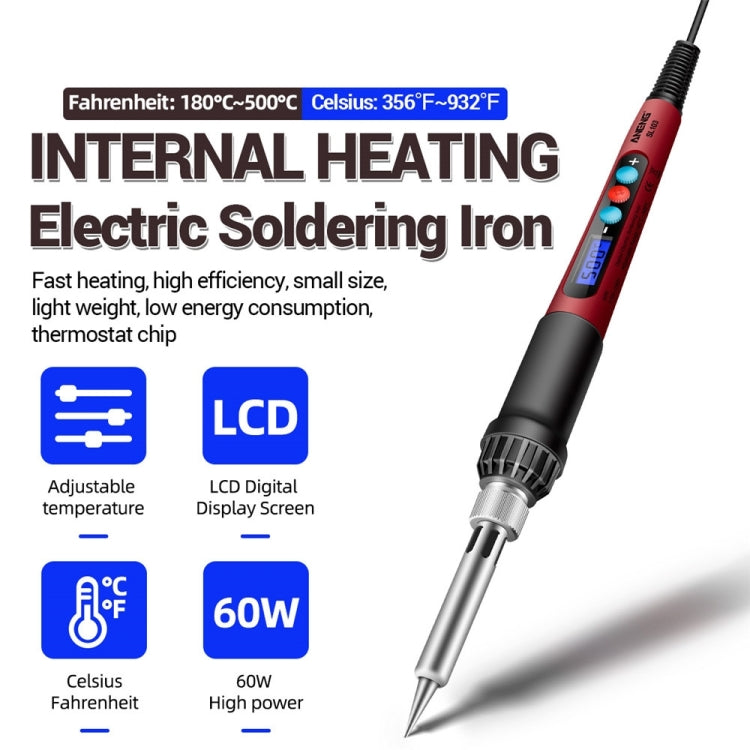 ANENG SL103 17pcs/set Intelligent Digital Display Temperature Adjustment Household Constant Temperature Soldering Iron Set 60W Internal Heat Welding Tool Kit(US Plug) - Electric Soldering Iron by ANENG | Online Shopping UK | buy2fix