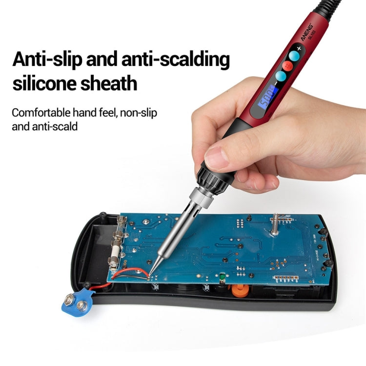 ANENG SL103 17pcs/set Intelligent Digital Display Temperature Adjustment Household Constant Temperature Soldering Iron Set 60W Internal Heat Welding Tool Kit(US Plug) - Electric Soldering Iron by ANENG | Online Shopping UK | buy2fix