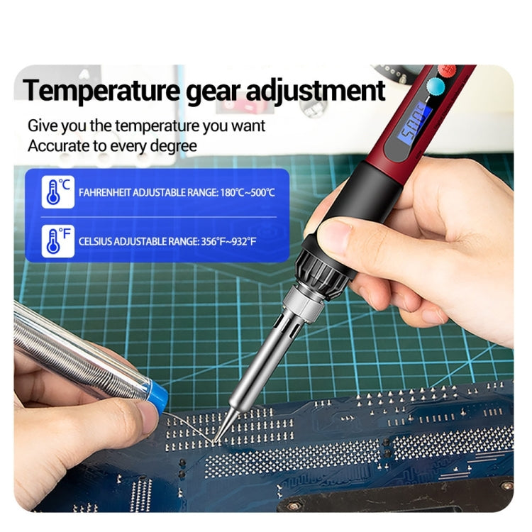 ANENG SL103 17pcs/set Intelligent Digital Display Temperature Adjustment Household Constant Temperature Soldering Iron Set 60W Internal Heat Welding Tool Kit(US Plug) - Electric Soldering Iron by ANENG | Online Shopping UK | buy2fix
