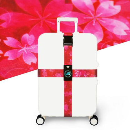 Cross Luggage Strap Without Combination Lock(Romantic Cherry Blossom) by buy2fix