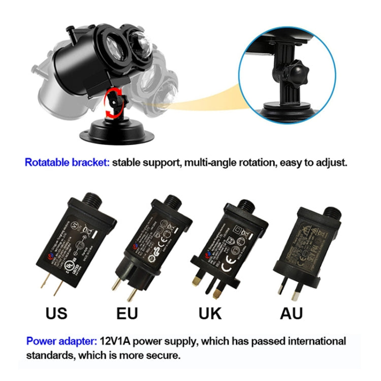 16 Cards US Plug Color Card Pattern 9W Christmas Projection Light Remote Control Snow Light - Christmas Decoration Lamps by buy2fix | Online Shopping UK | buy2fix