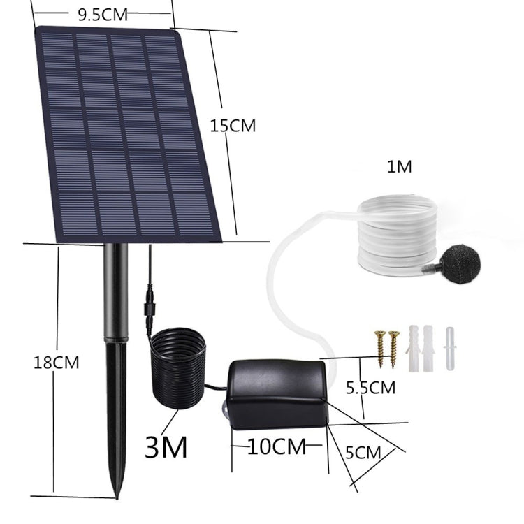 5V/2.5W Solar Direct Drive Aeration Pump Battery Free Solar Drive Oxygen Pump DC Fish Pond Aerator - Air Pumps by buy2fix | Online Shopping UK | buy2fix