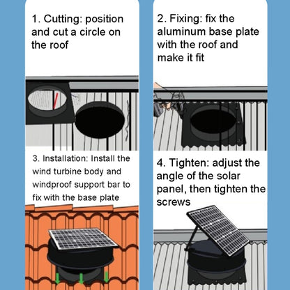 SRVF-320 Solar Roof Exhaust Fan Aluminum Alloy Exhaust Switching Fan Negative Pressure Fan by buy2fix