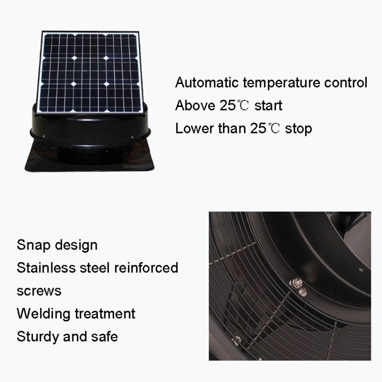 SRVF-320 Solar Roof Exhaust Fan Aluminum Alloy Exhaust Switching Fan Negative Pressure Fan by buy2fix
