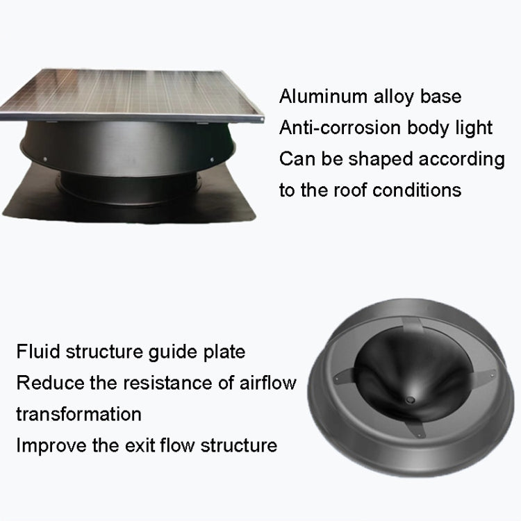 SRVF-320 Solar Roof Exhaust Fan Aluminum Alloy Exhaust Switching Fan Negative Pressure Fan by buy2fix