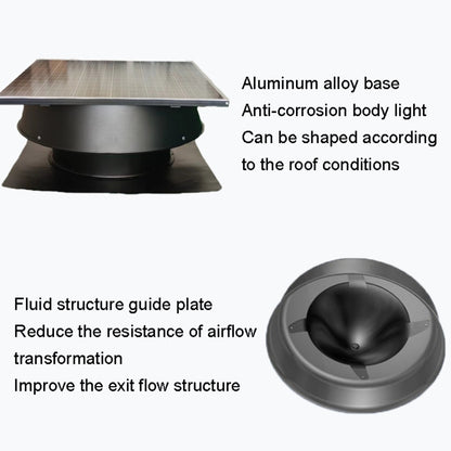 SRVF-320 Solar Roof Exhaust Fan Aluminum Alloy Exhaust Switching Fan Negative Pressure Fan by buy2fix