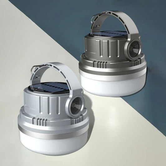 M10 Solar Tent Light With Portable Power Supply Handheld Camping Light Outdoor Vintage Mood Lights(Gray) by buy2fix