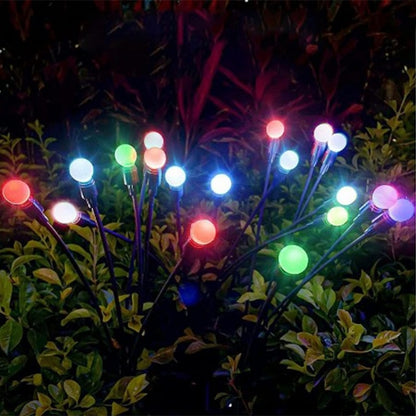 2sets Solar Firefly Lights Christmas Outdoor Garden Waterproof Lawn Lights, Color: 10 Head Warm Light - Solar Lights by buy2fix | Online Shopping UK | buy2fix