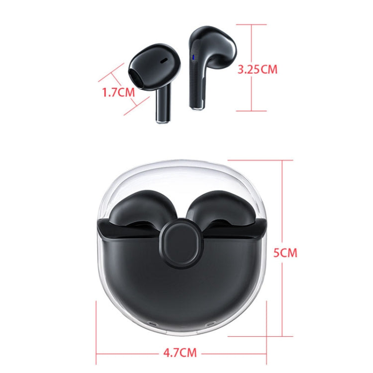 Transparent Semi-In-Ear Stereo Touch Waterproof Noise Reduction Bluetooth Earphones, Color: White - Bluetooth Earphone by buy2fix | Online Shopping UK | buy2fix