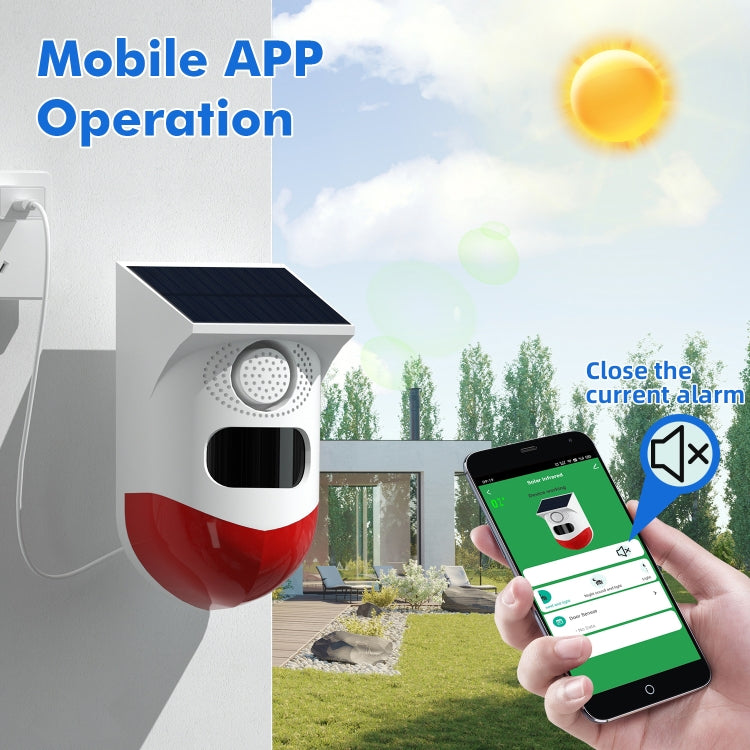 CT80R USB Upgrade Model Infrared Motion Detector Solar Outdoor PIR Wireless Strobe Siren Detector Sound Alarm by buy2fix