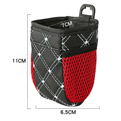 2pcs Car Air Outlet Sundries Storage Bag With Net Pocket(Red Line) by buy2fix