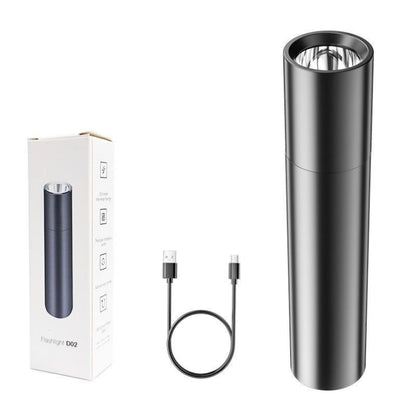 1800mAh LED Outdoor Strong Lighting Lithium Battery Flashlight, Color: Fixed Focus Silver - LED Flashlight by buy2fix | Online Shopping UK | buy2fix