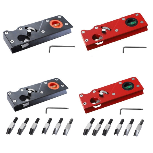 Woodworking Multi-Angle Chamfering Adjustable Depth Hand Planer, Color: Red + 6 Blades by buy2fix