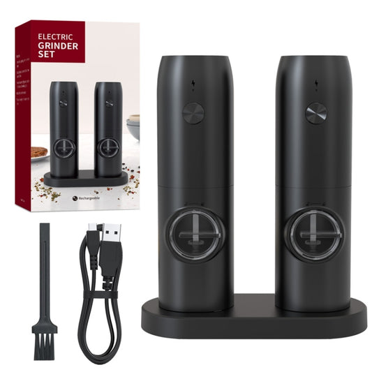 Electric Automatic Salt And Pepper Grinder Set With Charging Base, Model: J2 KYMQ-15C by buy2fix