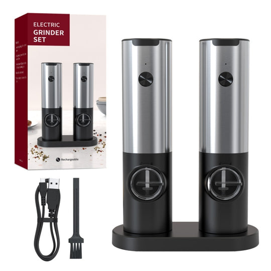 Electric Automatic Salt And Pepper Grinder Set With Charging Base, Model: K2 KYMQ-17C