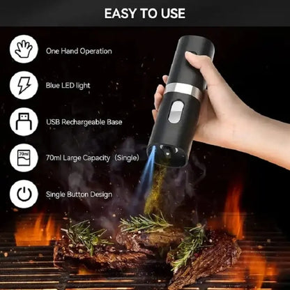 Electric Automatic Salt And Pepper Grinder Set With Charging Base, Model: D2 KYMQ-7C by buy2fix