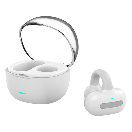 Ear Clip Type With Charging Warehouse Touch Bone Conduction Bluetooth Earphone, Color: Grey