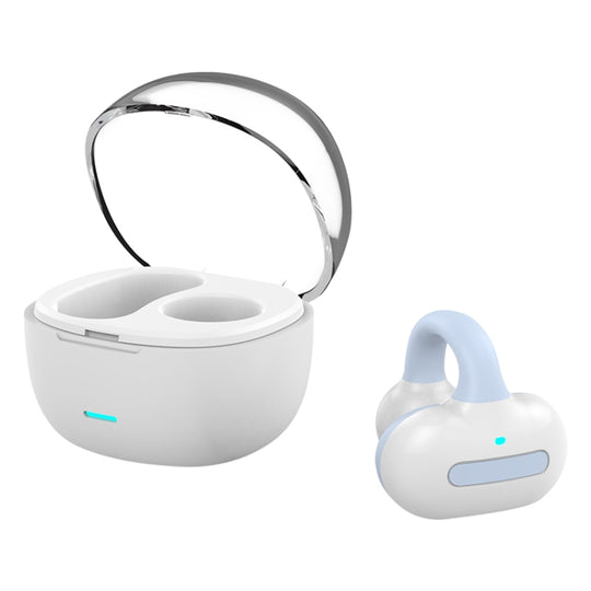 Ear Clip Type With Charging Warehouse Touch Bone Conduction Bluetooth Earphone, Color: Blue