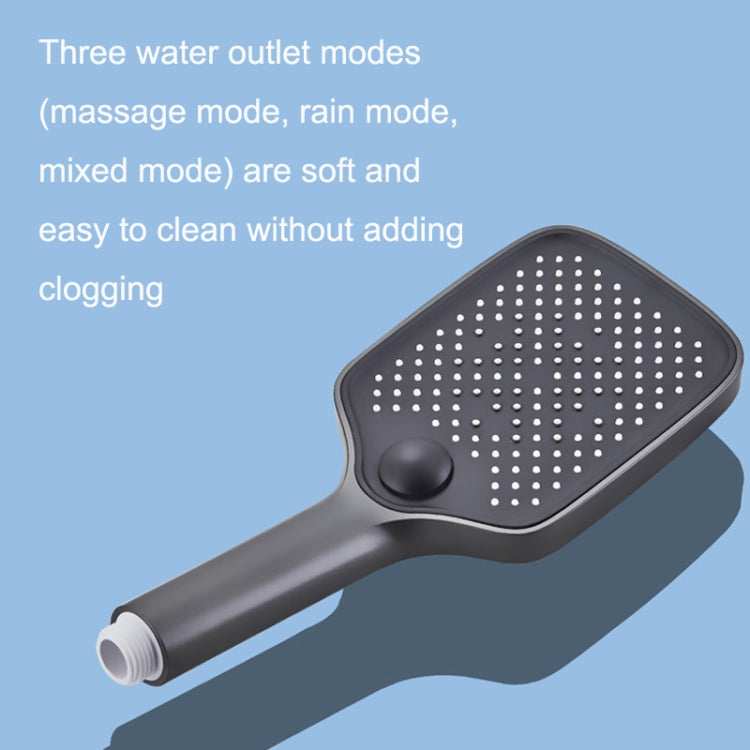 Button Four Gear Shower Set Full Copper Faucet Pressurized Square Nozzle Shower Set(Grey) - Shower Head by buy2fix | Online Shopping UK | buy2fix