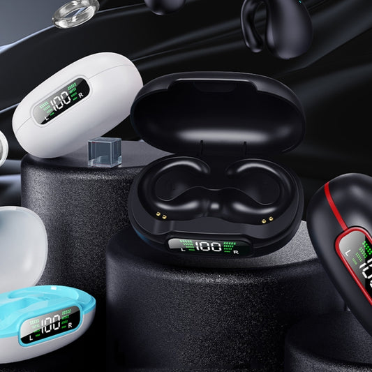 Clip-on Wireless Bluetooth Earphone With Digital Charging Compartment(White) by buy2fix