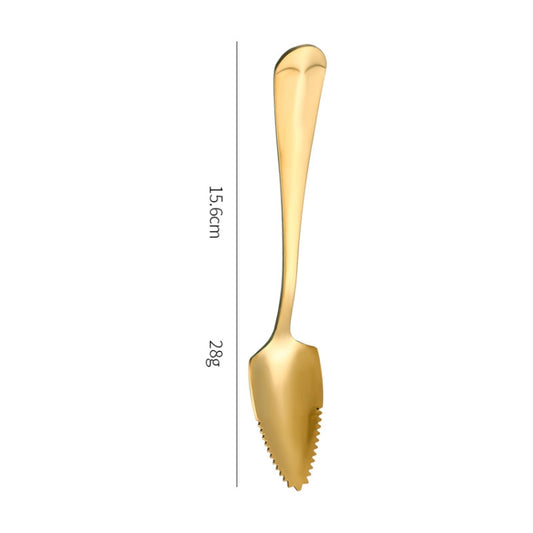 Stainless Steel Scraper Spoon Fruit Grapefruit Spoon Baby Digging Ball Spoon, Color: Gold by buy2fix