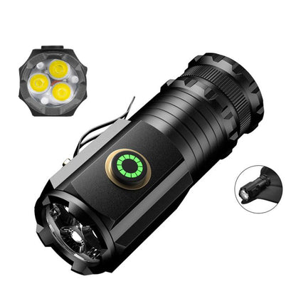 3 LED Mini Flashlight Rechargeable Waterproof 2000LM Super Bright Torch, Spec: Tail Magnet by buy2fix