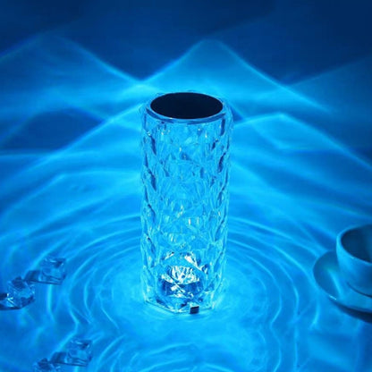 RGB Crystal Rose Atmosphere Table Lamp Bedroom Touch LED Decorative Night Light, Style: Bluetooth Speaker Model - Bedside Light by buy2fix | Online Shopping UK | buy2fix