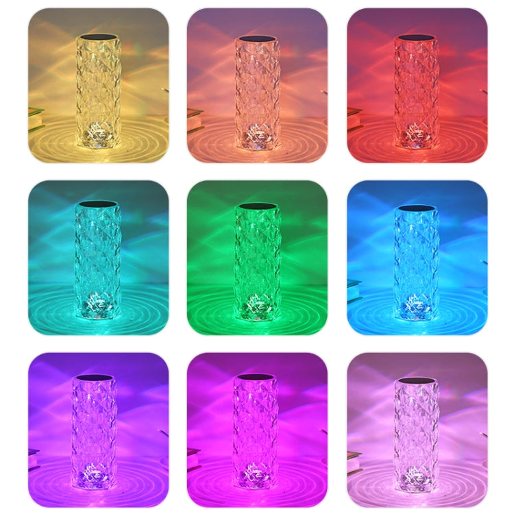 RGB Crystal Rose Atmosphere Table Lamp Bedroom Touch LED Decorative Night Light, Style: Bluetooth Speaker Model - Bedside Light by buy2fix | Online Shopping UK | buy2fix