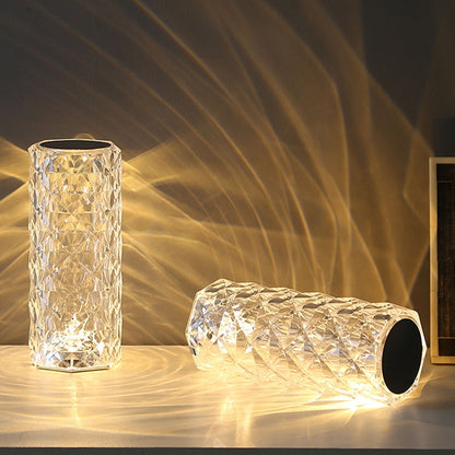 RGB Crystal Rose Atmosphere Table Lamp Bedroom Touch LED Decorative Night Light, Style: Bluetooth Speaker Model - Bedside Light by buy2fix | Online Shopping UK | buy2fix
