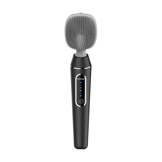 Electric Bath Brush Silicone Vibration Long-handled Back Spa Shower(Black)