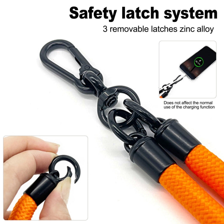 10mm Thick Rope Mobile Phone Lanyard Spacer Adjustable Anti Theft Phone Strap(NO.7 White Orange) - Lanyards & Wrist Straps by buy2fix | Online Shopping UK | buy2fix