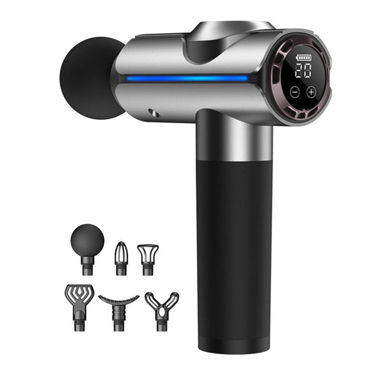 20-speed Touch Control Fascia Massager with 6 Massage Heads,CN Plug(Silver)