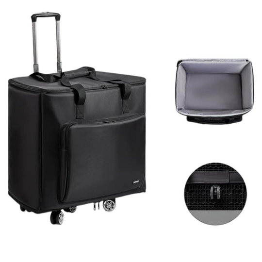 Baona Desktop Computer Host Monitor Keyboard Storage Bag, Specification: Medium + Trolley With Swivel Wheels