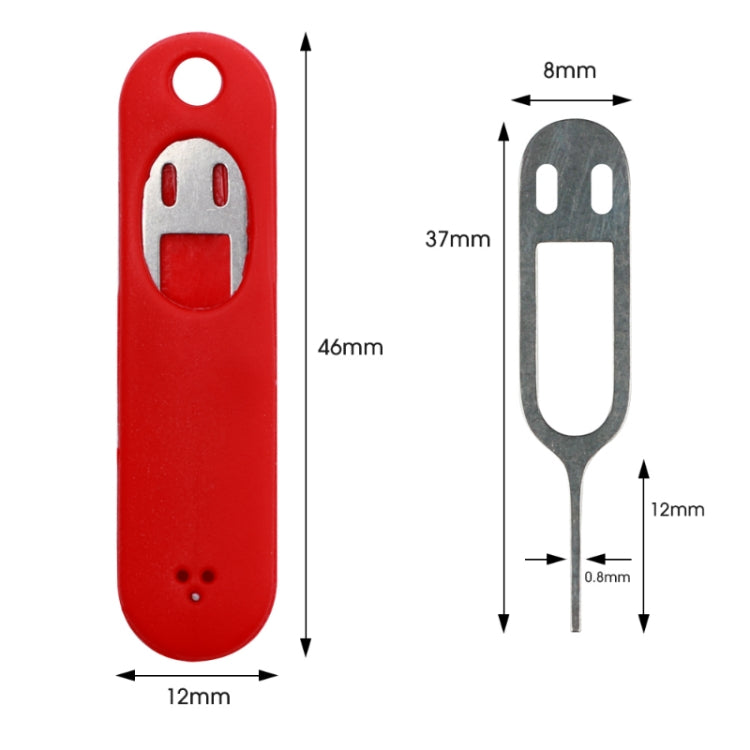 Eject Sim Card Tray Open Pins Needle Keychain Tool With Silicone Case(Red) - SIM Card Tool by buy2fix | Online Shopping UK | buy2fix